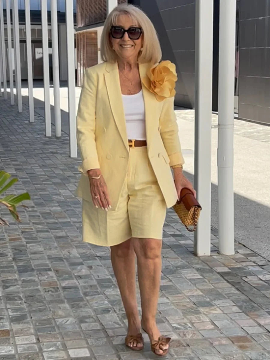 Qirah | 2-delige zakelijke set voor dames – Elegant vest & korte broek