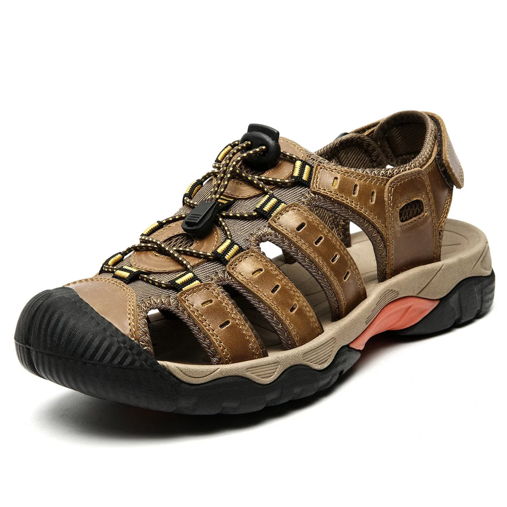 ComforTrek | Sandales en cuir pour hommes - chaussures d'été résistantes et respirantes