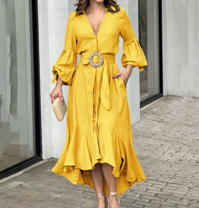 Zeya | Asymmetrische lentejurk voor dames – Elegante midi-jurk