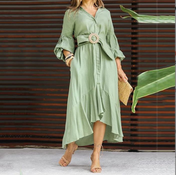 Zeya | Asymmetrische lentejurk voor dames – Elegante midi-jurk