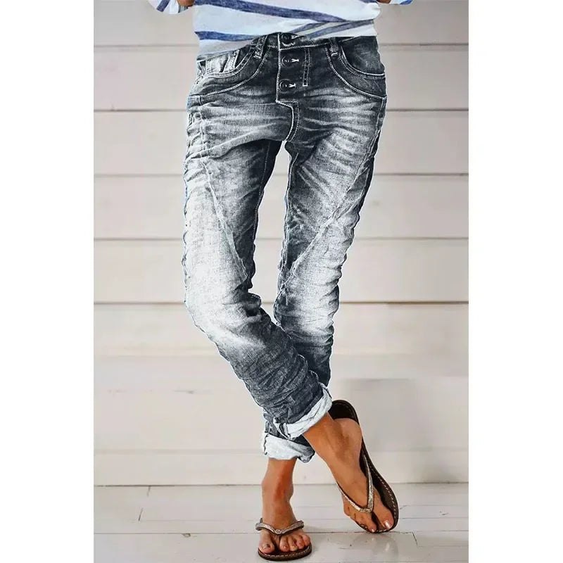 Ulvaria | Pantalon en denim stretch pour femme – Coupe slim confortable, jean décontracté, denim doux et souple