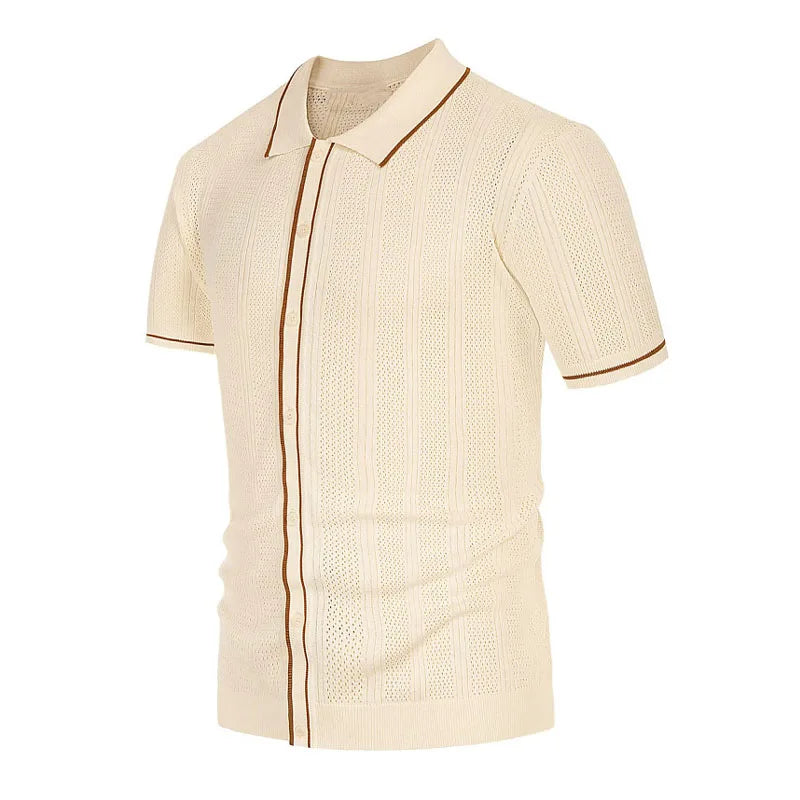 Hansel | Atmungsaktives Herren-Poloshirt aus Strick – Kurzarm, lässiges Sommertop