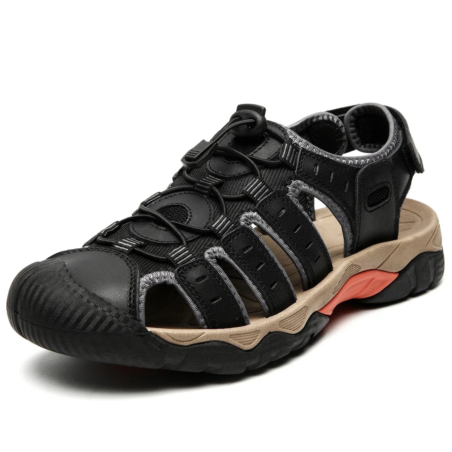 ComforTrek | Sandales en cuir pour hommes - chaussures d'été résistantes et respirantes
