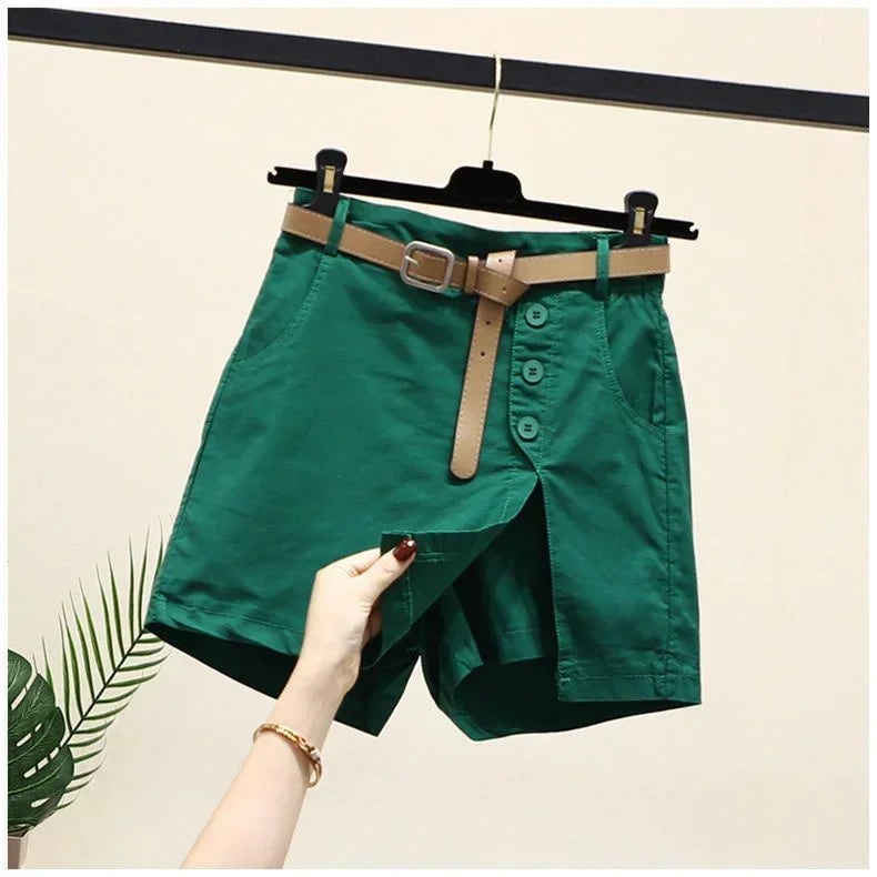 Ryselle | Dames Wickelrok-Short met Knopen en Zakken – Casual Minirok-Short