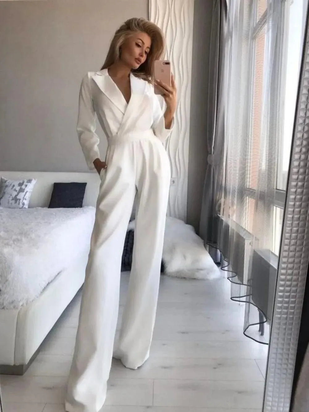 Selis | Chique jumpsuit met lange mouwen voor dames – Elegante, vrouwelijke outfit voor feestjes en kantoor