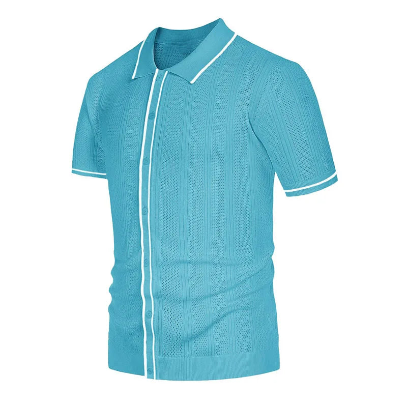 Hansel | Atmungsaktives Herren-Poloshirt aus Strick – Kurzarm, lässiges Sommertop