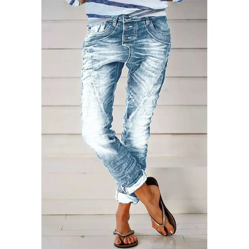Ulvaria | Pantalon en denim stretch pour femme – Coupe slim confortable, jean décontracté, denim doux et souple