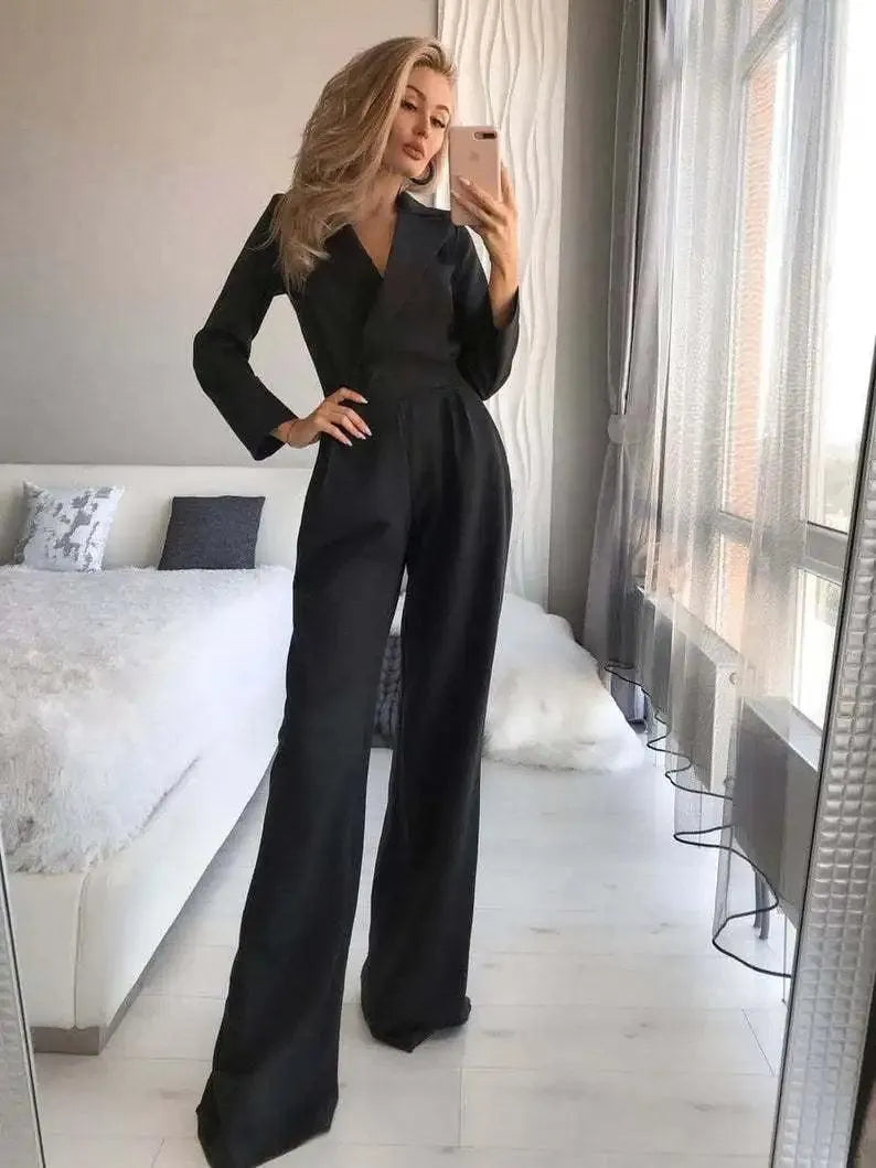 Ulvina | Elegante jumpsuit met lange mouwen - eendelige outfit voor feestjes en formele evenementen
