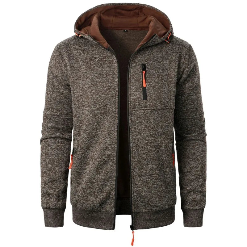 Varric | Casual fleecejas voor heren met capuchon, volledige ritssluiting, lichtgewicht streetwear-trui