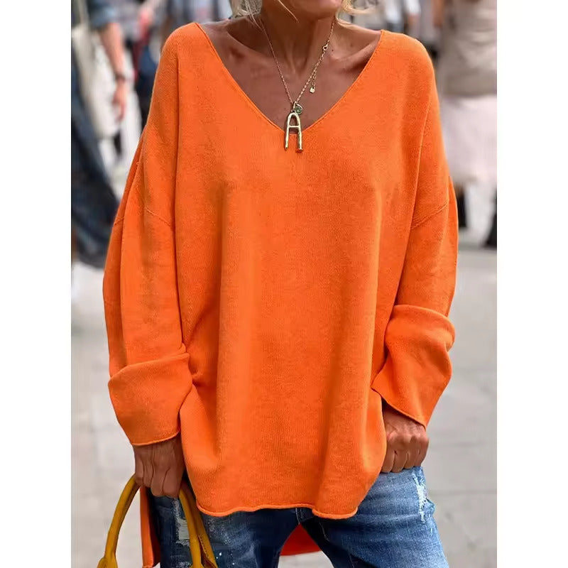 Yvette | Elegante losse blouse met V-hals voor dames – Lichtgewicht soepelvallende top