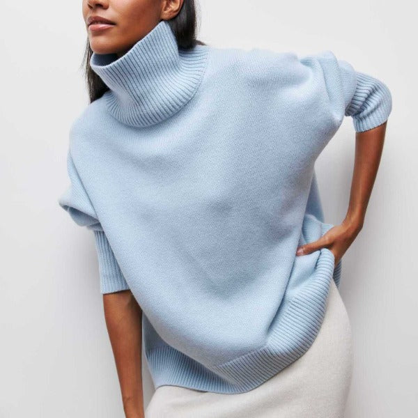 Nerisse | Klassischer Rollkragenpullover für Damen, lockere Passform, weiches Strickmaterial, lässiges Oberteil für Herbst und Winter