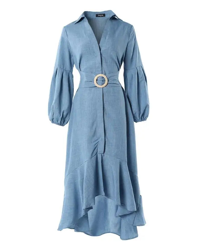 Zeya | Asymmetrische lentejurk voor dames – Elegante midi-jurk