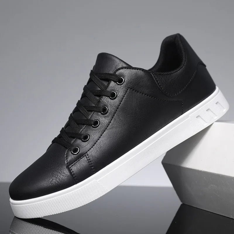 Rovex | Klassieke leren herensneakers – Ademend vetersysteem, comfortabele en duurzame schoenen