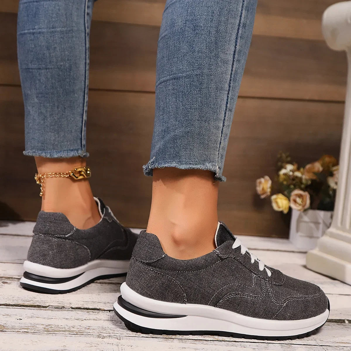 Bluette | Denim-Sneaker für Damen, lässige Schuhe, atmungsaktiv, stylisch