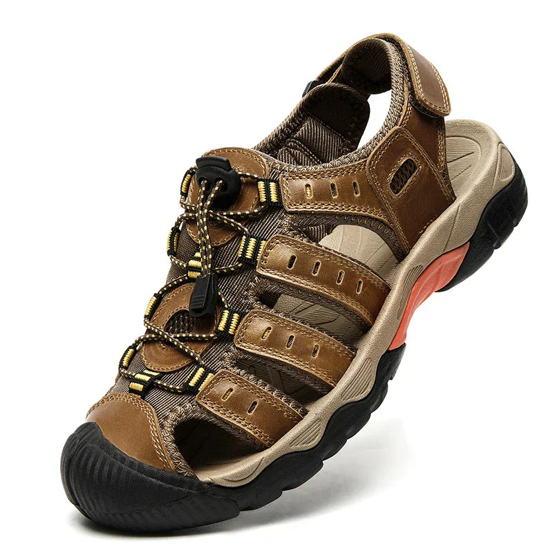 ComforTrek | Sandales en cuir pour hommes - chaussures d'été résistantes et respirantes