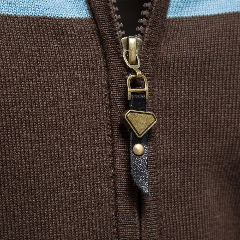 Daxiel | Heren trui met volledige ritssluiting – katoenmix, comfortabele casual- en kantoorkleding