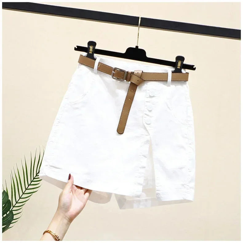 Ryselle | Dames Wickelrok-Short met Knopen en Zakken – Casual Minirok-Short