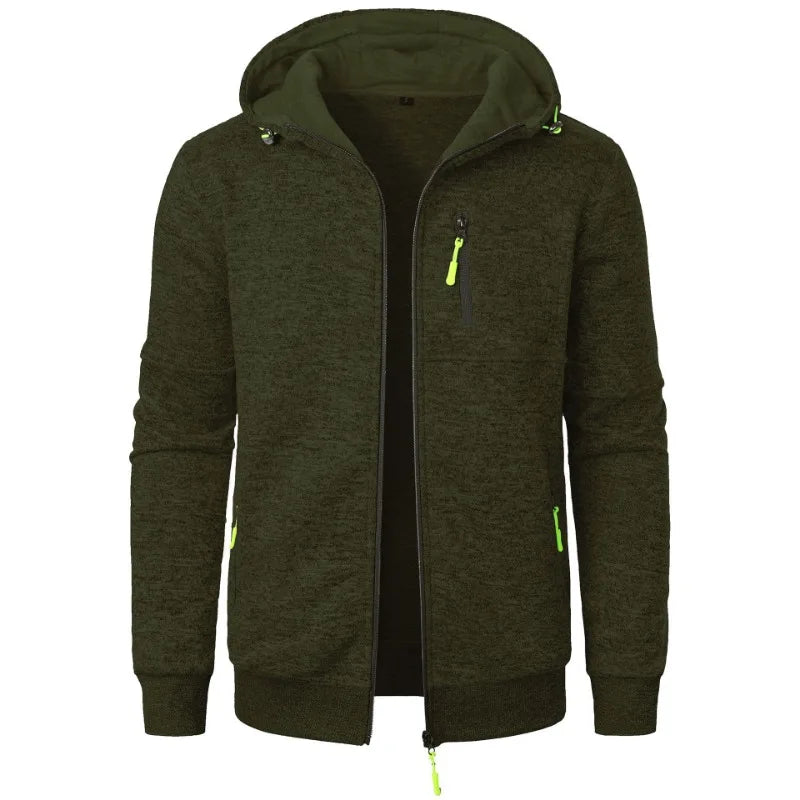 Varric | Casual fleecejas voor heren met capuchon, volledige ritssluiting, lichtgewicht streetwear-trui
