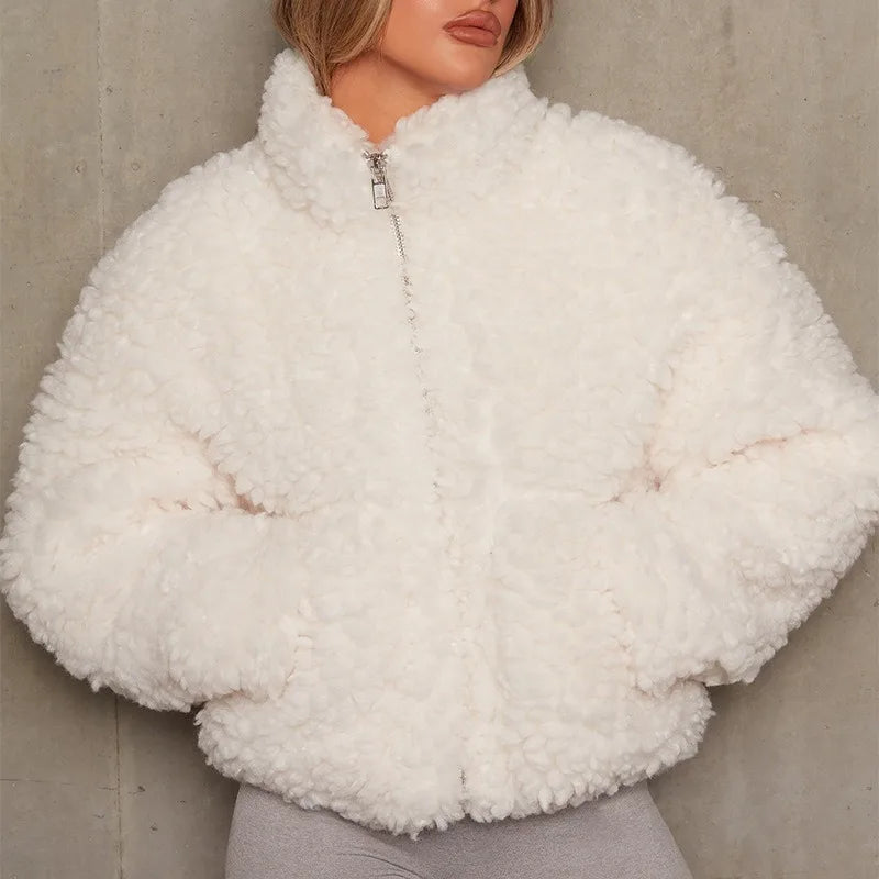 Auralyn | Cozy Sherpa Puffer voor dames – Lichtgewicht warme jas met zachte fleece