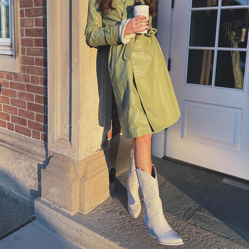 Stellara | Bottes de cowboy métallisées pour femmes, semelle épaisse, bout pointu, chaussures d'automne élégantes