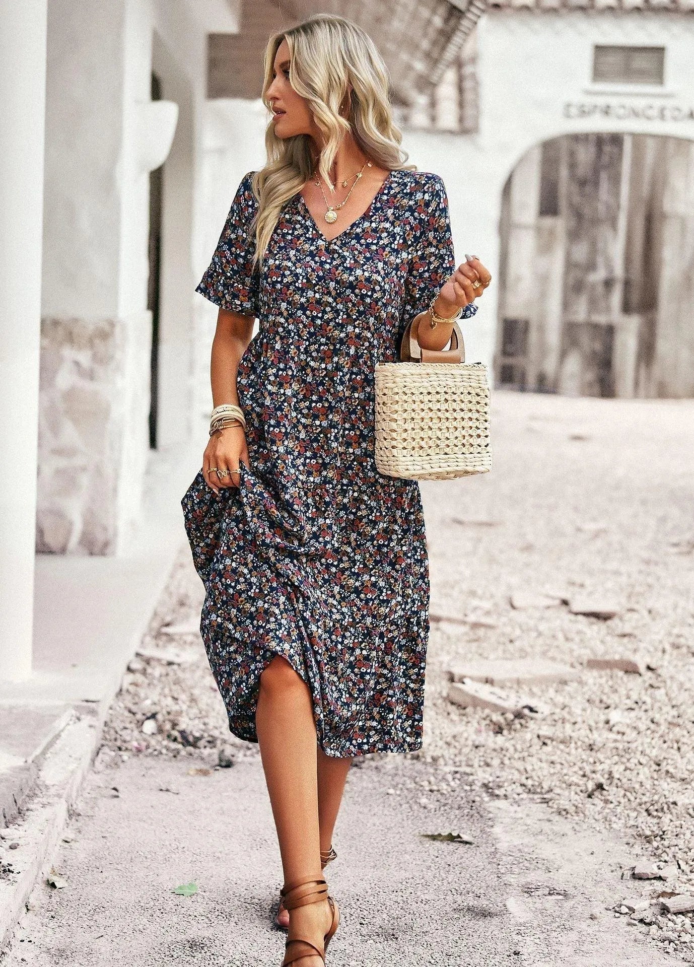 Orlaya | Zomerjurk voor dames – korte mouwen, luchtige casual pasvorm