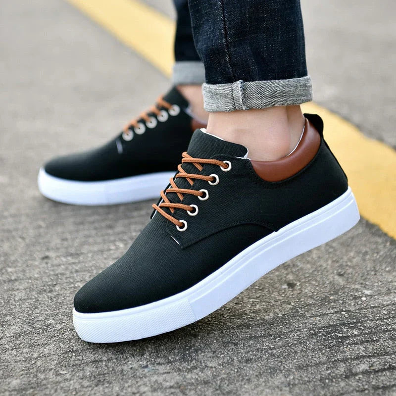Arkalon | Canvas sneakers voor heren – Casual vetersneakers