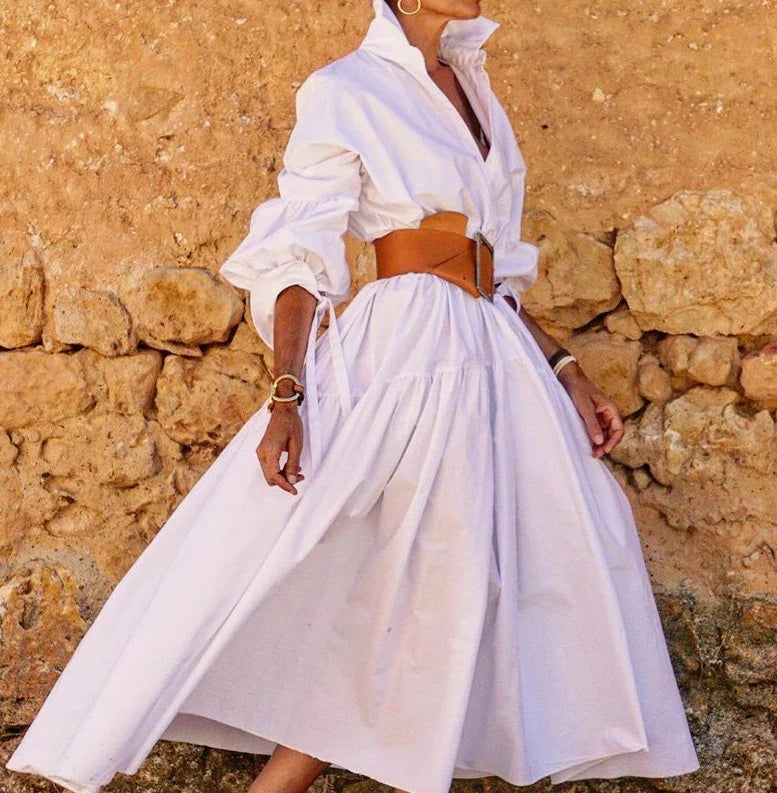 Cerya | Casual, ruimvallende zomerjurk voor dames – Lichte, oversized strandjurk