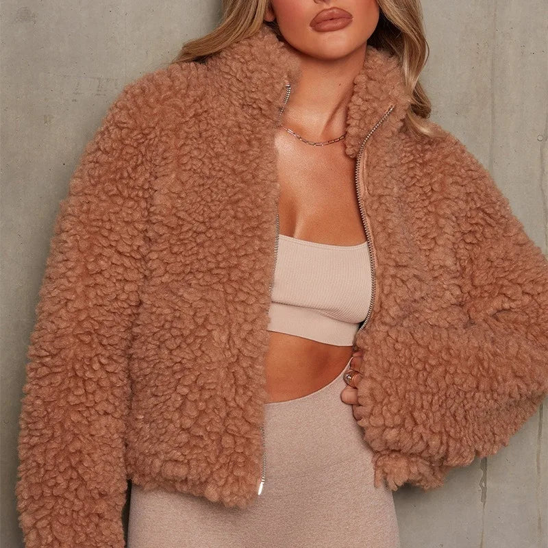 Auralyn | Kuschelige Sherpa-Daunenjacke für Damen – Leichte, warme Jacke mit weichem Fleece