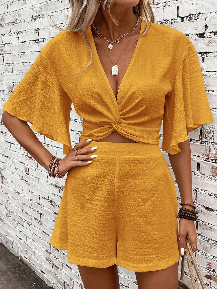Nylae | Tweedelige set met korte broek en top voor dames – Casual zomeroutfit