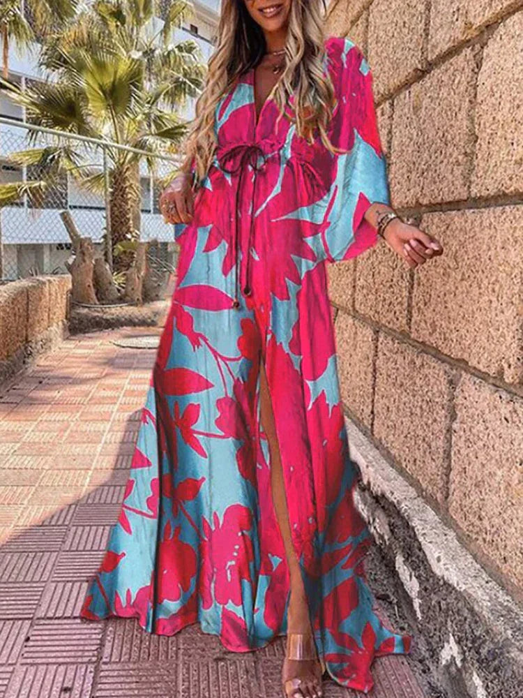 Jyra | Elegante geprinte strandjurk voor dames – zwierige zomerjurk