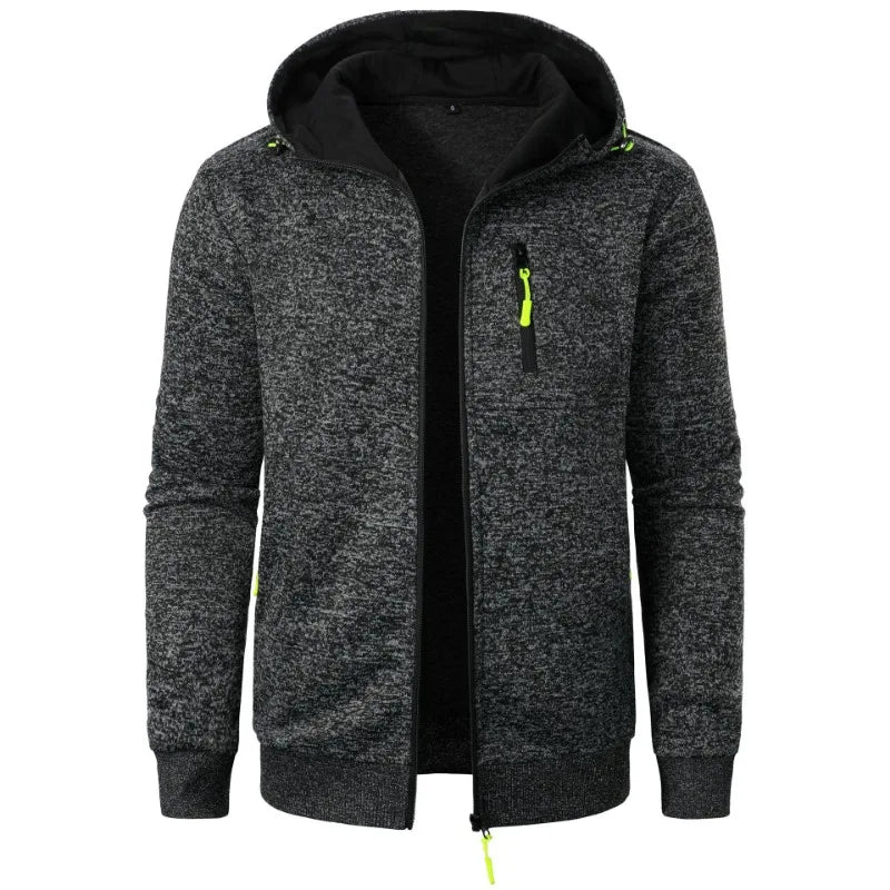 Varric | Casual fleecejas voor heren met capuchon, volledige ritssluiting, lichtgewicht streetwear-trui