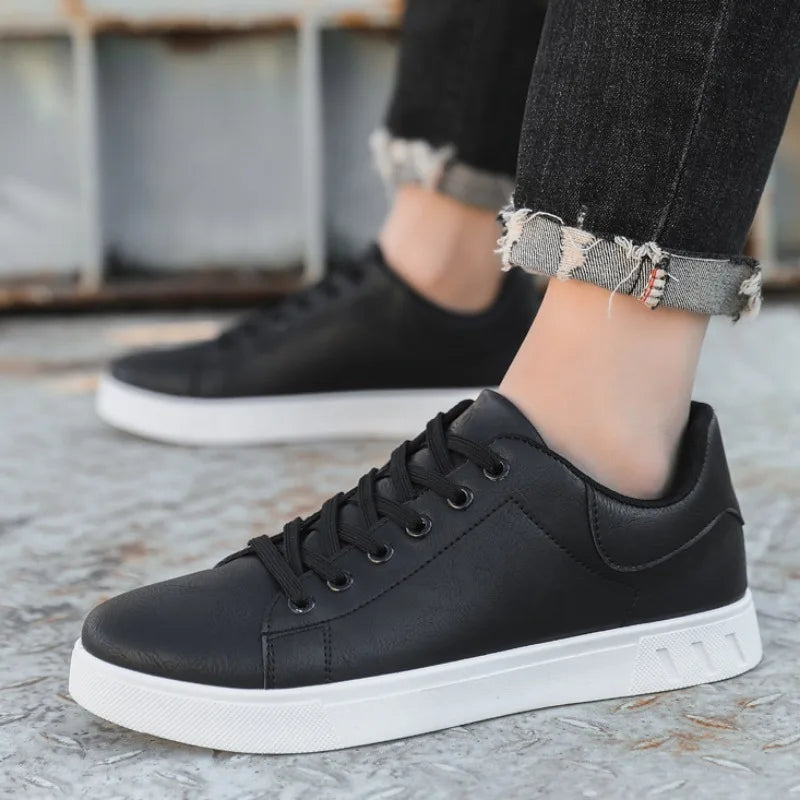 Rovex | Klassieke leren herensneakers – Ademend vetersysteem, comfortabele en duurzame schoenen