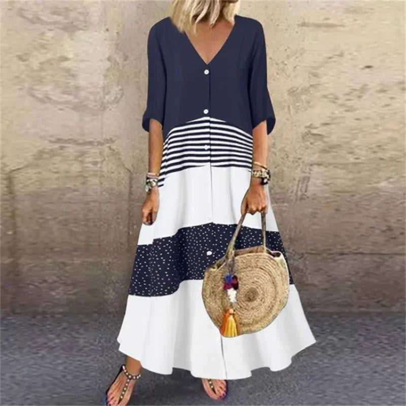 Vaelah | Lange zomerjurk voor dames – Maxi-jurk met print in een casual-elegante stijl