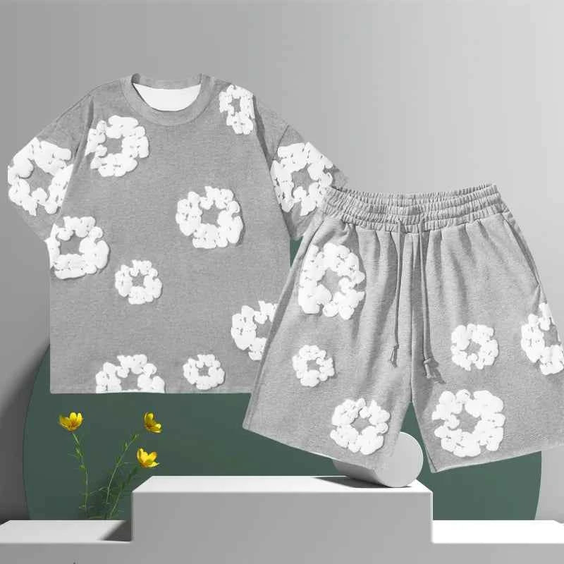 Lysandra | Dames 3D Bloemen Katoenen Shorts Set – Chic Zomer Streetwear Outfit