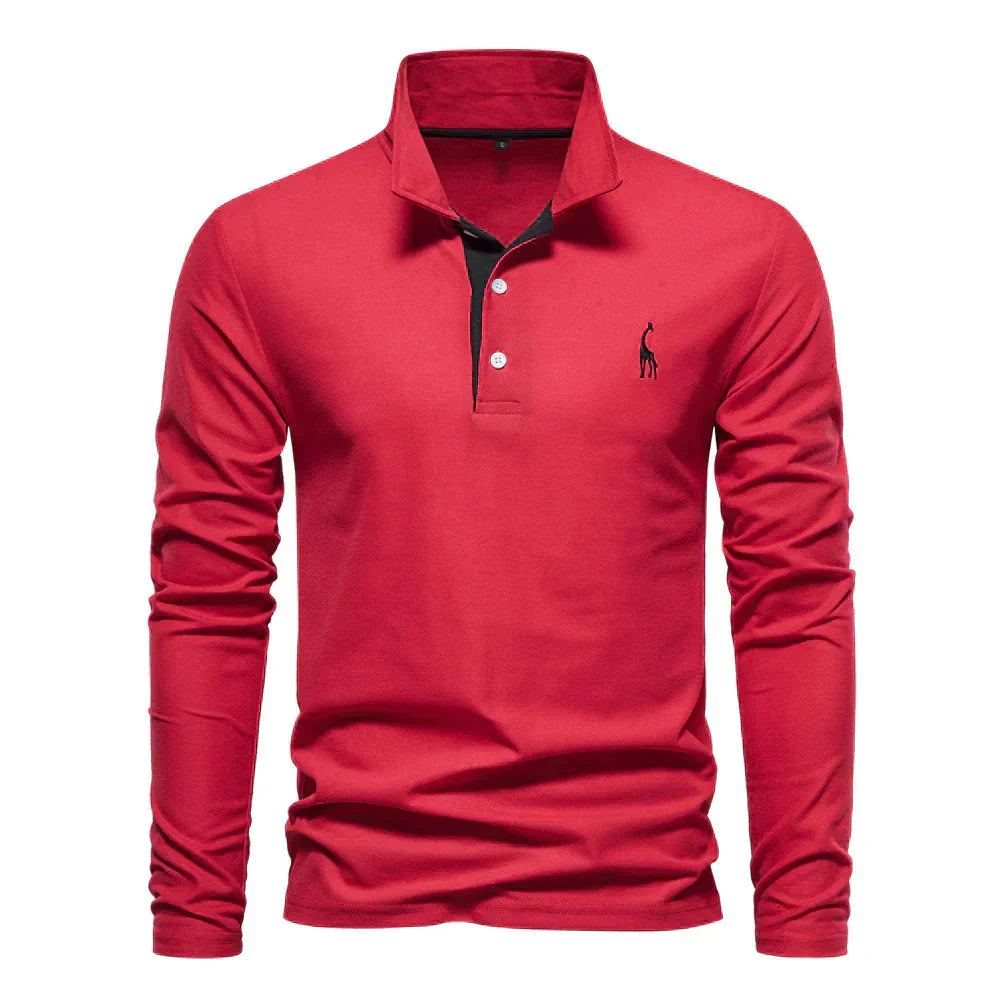 Norvik | Polo met lange mouwen voor heren – Casual regular fit katoenen polo