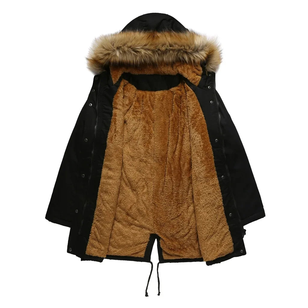 Lieke | Parka d'hiver longue avec col en fausse fourrure, imperméable et coupe-vent, doudoune isolée