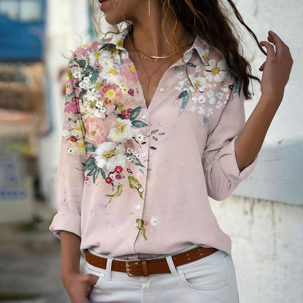 Nyrelle | Elegant damesoverhemd met print – Casual, lichtgewicht blouse met lange mouwen