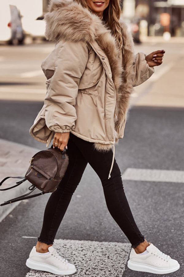 Calira | Parka d'hiver pour femme avec capuche en fausse fourrure - Manteau long élégant, tenue décontractée d'extérieur