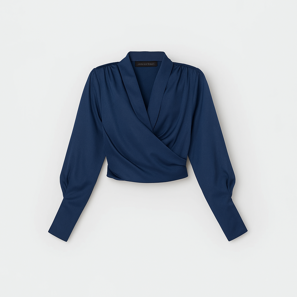 Kairina | Elegante damesblouse met pofmouwen – Stijlvolle top met lange mouwen en ruches