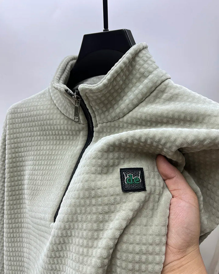 Jurij | Hochwertiger Alpaka-Fleece-Pullover mit halbem Reißverschluss für Herren – Warmer, weicher, lässiger Outdoor-Pullover