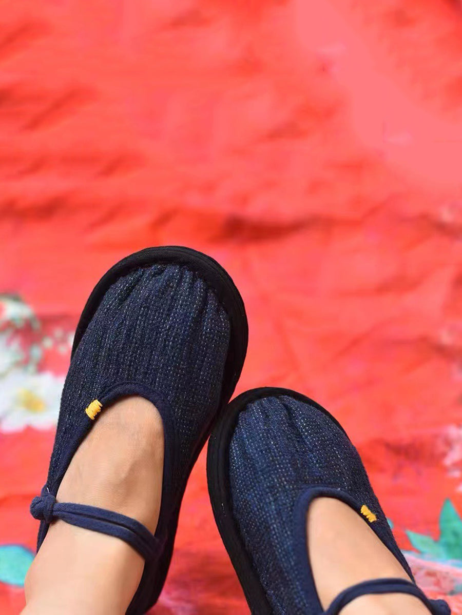 Nelvyn | Vintage effen katoenen damesschoenen voor de lente – Lichtgewicht, casual instappers met zachte zool
