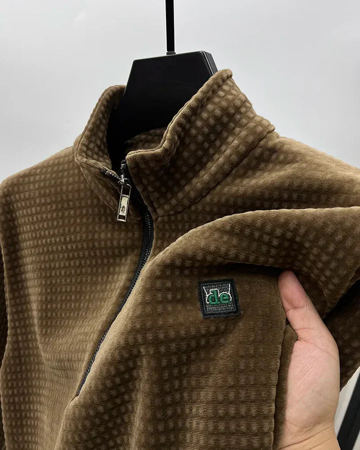 Jurij | Hochwertiger Alpaka-Fleece-Pullover mit halbem Reißverschluss für Herren – Warmer, weicher, lässiger Outdoor-Pullover