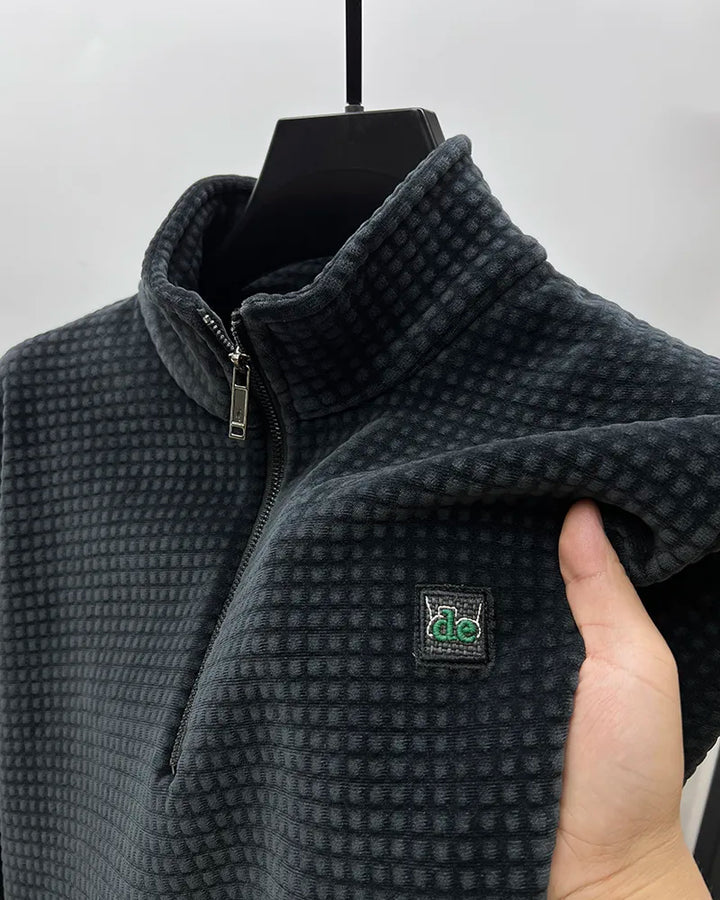 Jurij | Hochwertiger Alpaka-Fleece-Pullover mit halbem Reißverschluss für Herren – Warmer, weicher, lässiger Outdoor-Pullover