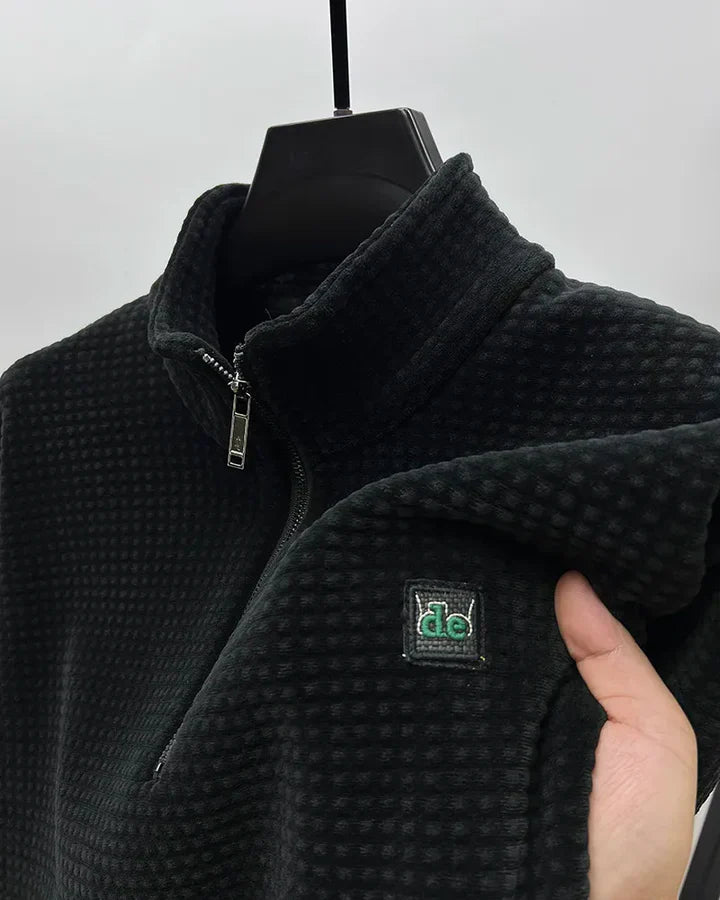 Jurij | Hochwertiger Alpaka-Fleece-Pullover mit halbem Reißverschluss für Herren – Warmer, weicher, lässiger Outdoor-Pullover