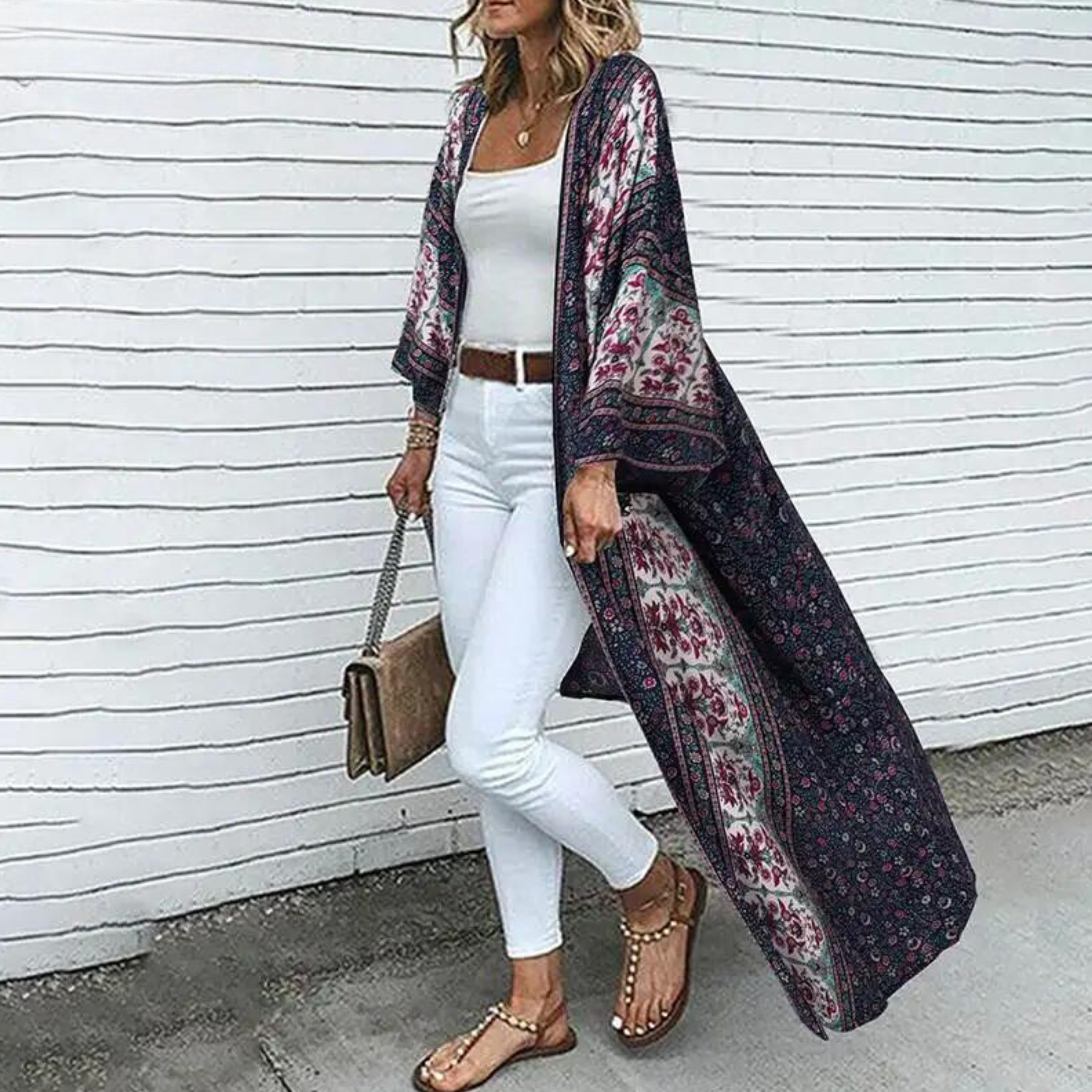 Primora | Boho Flow-vest voor dames, open aan de voorkant, met lange mouwen
