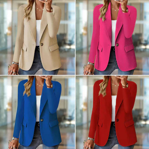 Halira | Blazer femme à la coupe ajustée et fermeture à un bouton – Veste stretch sur mesure