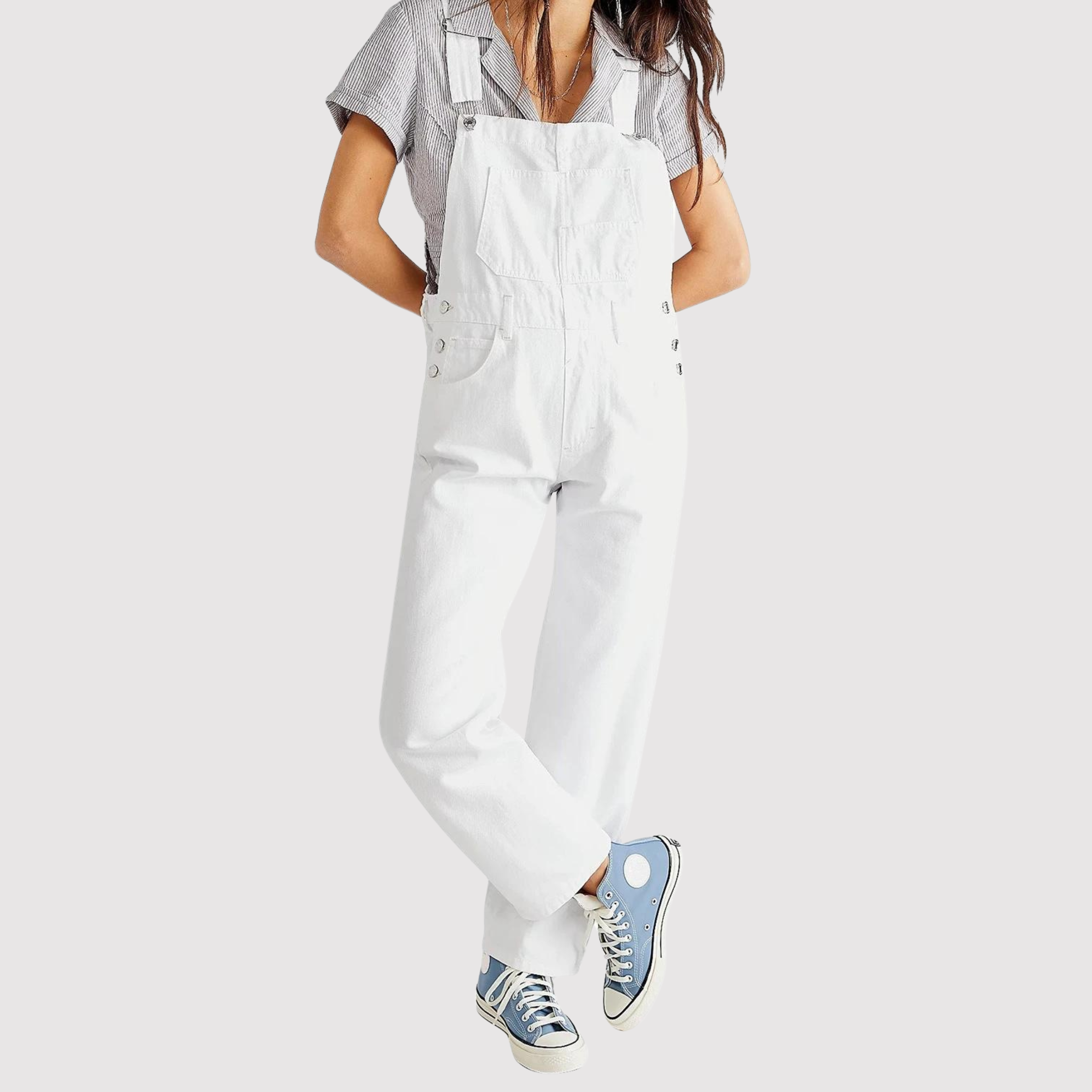 Yvera | Denimoverall met wijde pijpen voor dames – Casual, ruimvallende denim jumpsuit
