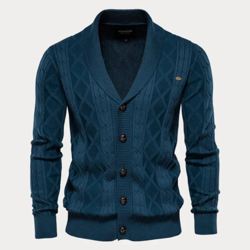 Zorik | Herenvest met knopen – Comfortabele gebreide trui, casual top met lange mouwen om in laagjes te dragen