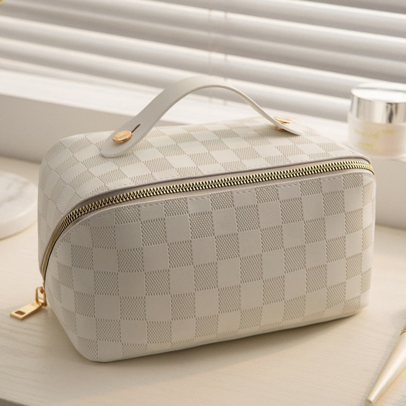 LuxaBag | Trousse de maquillage de luxe à carreaux - organisateur de voyage