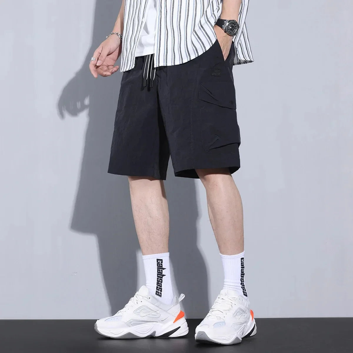 Zephor | Heren Cargo Shorts met Trekkoord – Lichtgewicht Ademende Zomer Casual Shorts